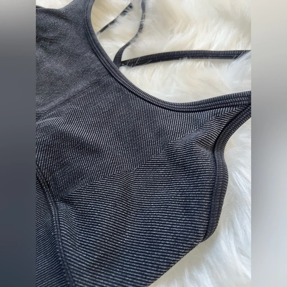 JoyLab Blueish Gray Seamless Strappy Sports Bra